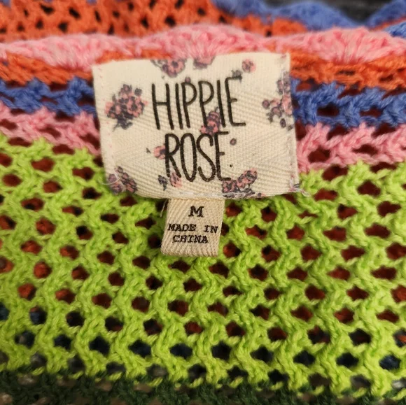 Hippie Rose Multicolor Striped Crochet Sweater - Picture 7 of 13